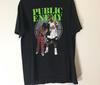 Maglietta Unisex Nera in Cotone Pesante AA1488 Taglia Unica Vintage Band Public Enemy