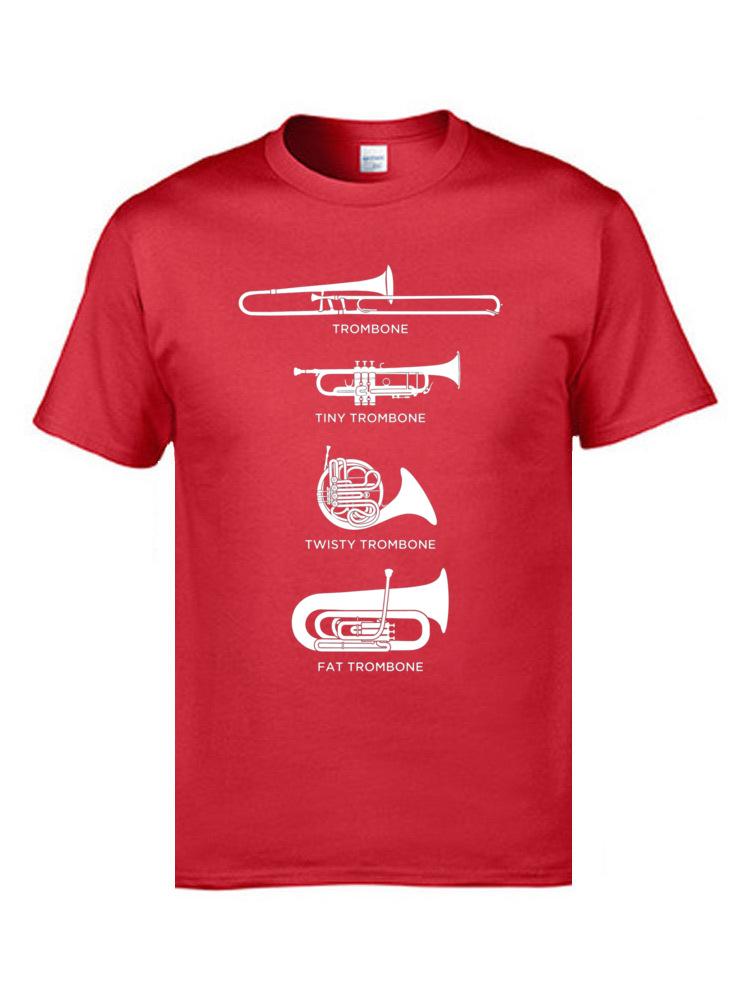 Symphony Music T Shirts Different Types Of Trombone Printed On T-Shirt New Arrival Park Tshirts Family Tee Shirt Father T Shirt