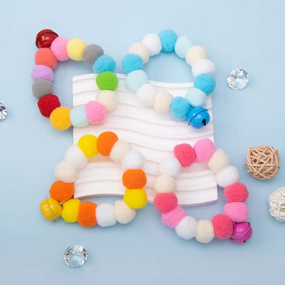 30pcs pet Dog Bow Tie Rainbow Flower Hair Ball Necklace Collar Pet Dog Cat Bowties Neckties Dog Grooming Accessories