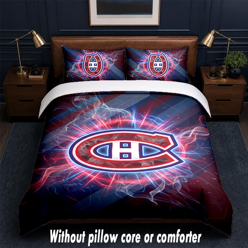 Montreal Canadiens Design Bed Bedding Set 1 Duvet Cover + 2 Pillowcases Soft Breathable Household Bed Linens