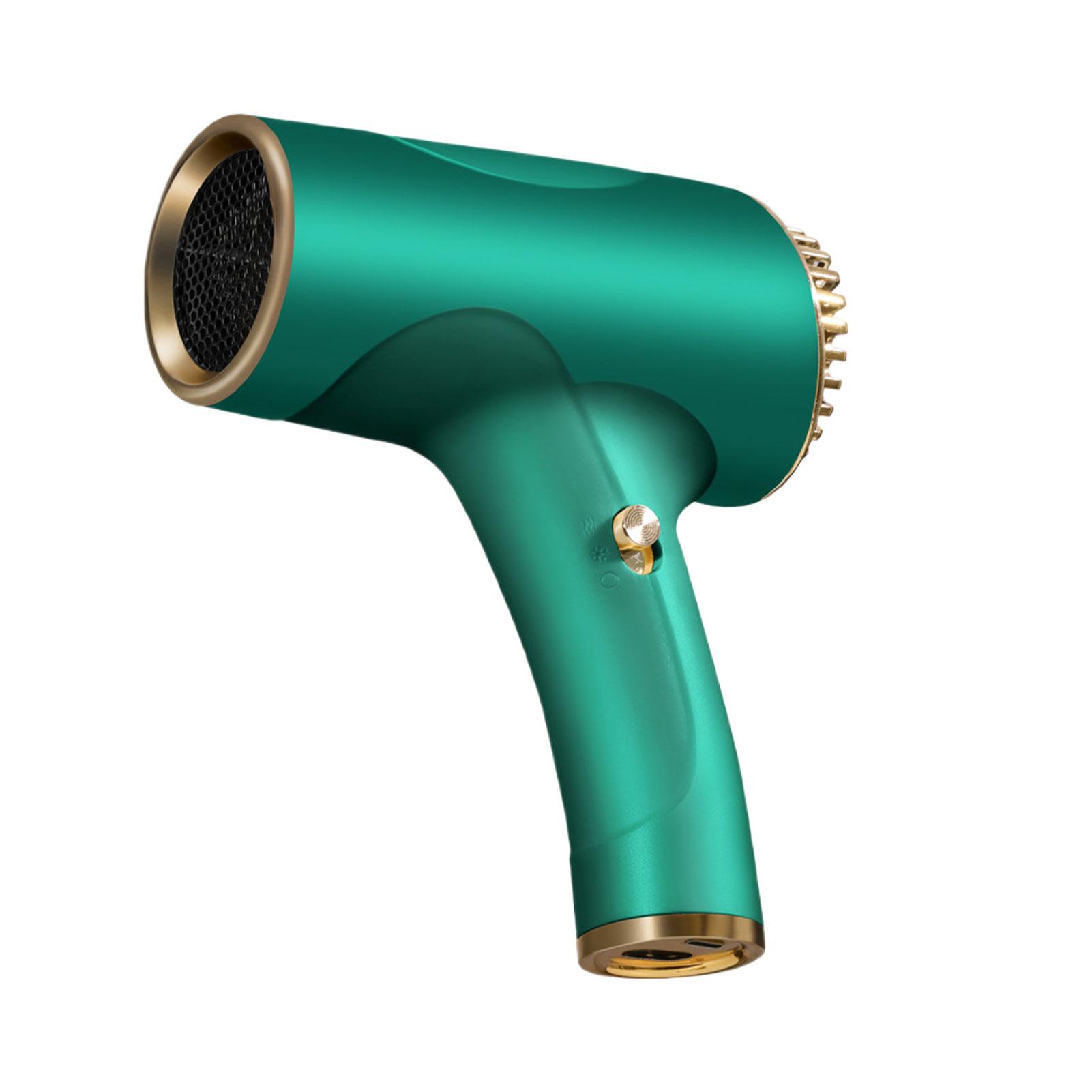 

Беспроводной фен для быстрой сушки волос в любое время в любом месте с большим объемом воздуха портативный фен для волос холодный зелёный