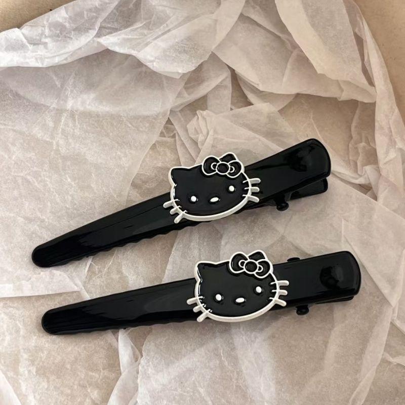 Korean-Style Black Cat Duckbill Bangs Hair Clips - High-End, Cute Women’s Hair Accessories