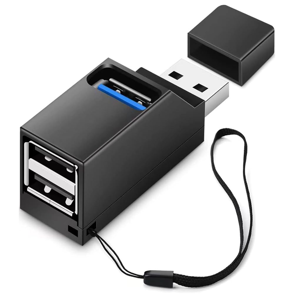 USB USB Expansion Hub with USB and USB Combo and 1 Hub 3.0 Hub, 3-Port 3.0 2.0 Hub, Compact, High-Speed, Lightweight, Portable, Compact, (Black)