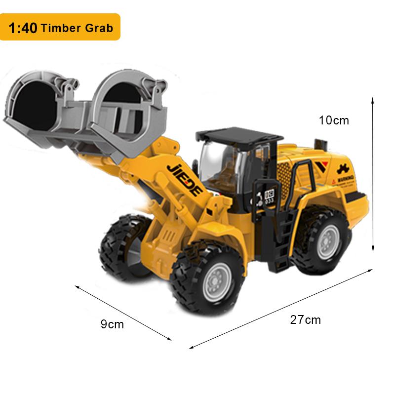 1:40 Engineering Truck Model Rescue Car Transporter Excavator Bulldozer Crane Mixer Play Construction Collection Toys For Kids