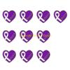 F26C 10Pcs Awareness Brooch Heart Alloy Pin Awareness Lapel Pins with Back Clasp For Healthcare Workers