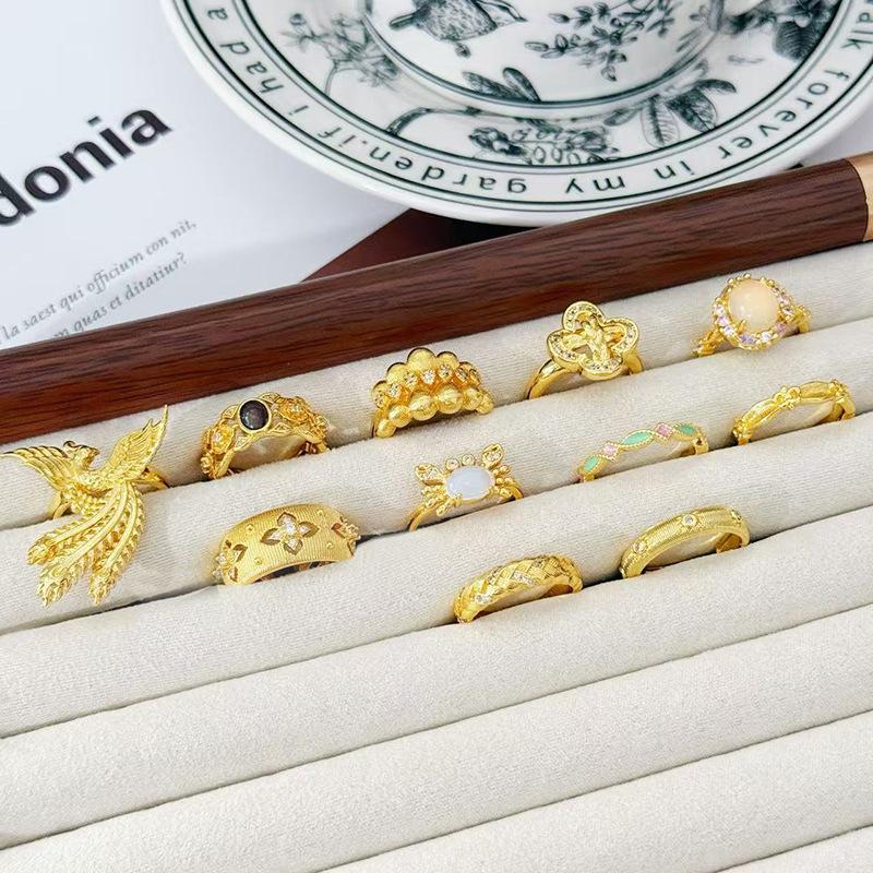 Italian Medieval Vintage Brushed Open Ring Niche High-End Exquisite Retro Personalized Ring