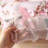 Fashion Dust-proof Bedside Cabinet Pink Flower Lace Table Cloths Rectangular Table Cover Decoration