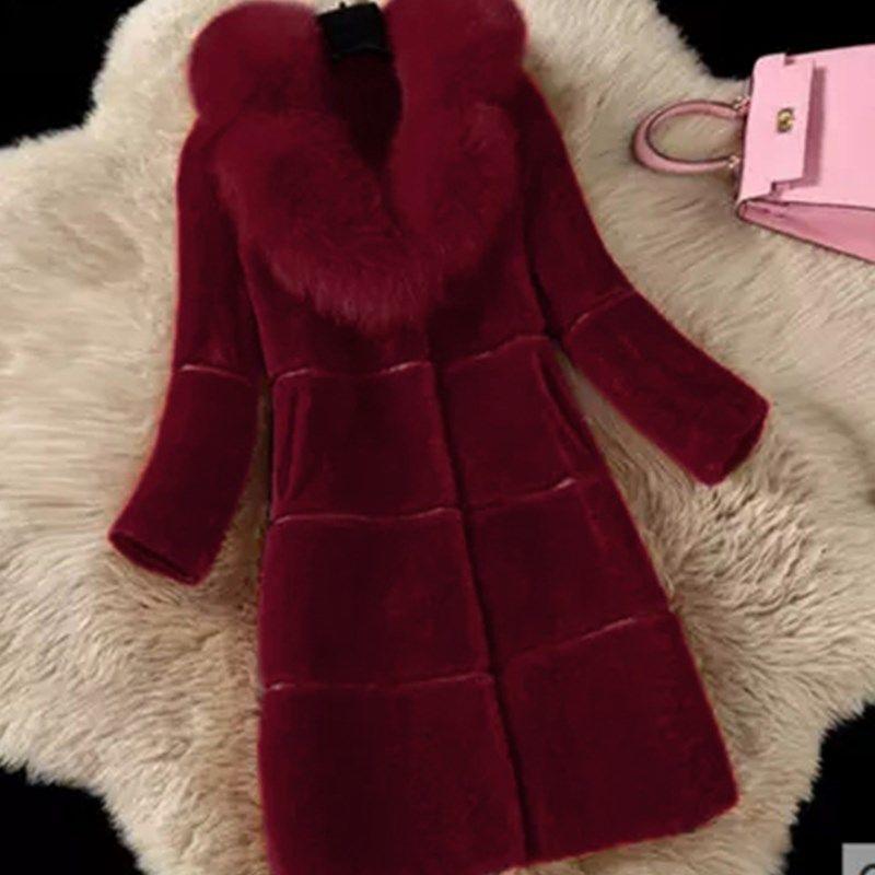 Winter Warm Artificial Faux Fur Coat Long Coat Luxury Coats Plus Size Women Warm Collar Women's Winter Jacket
