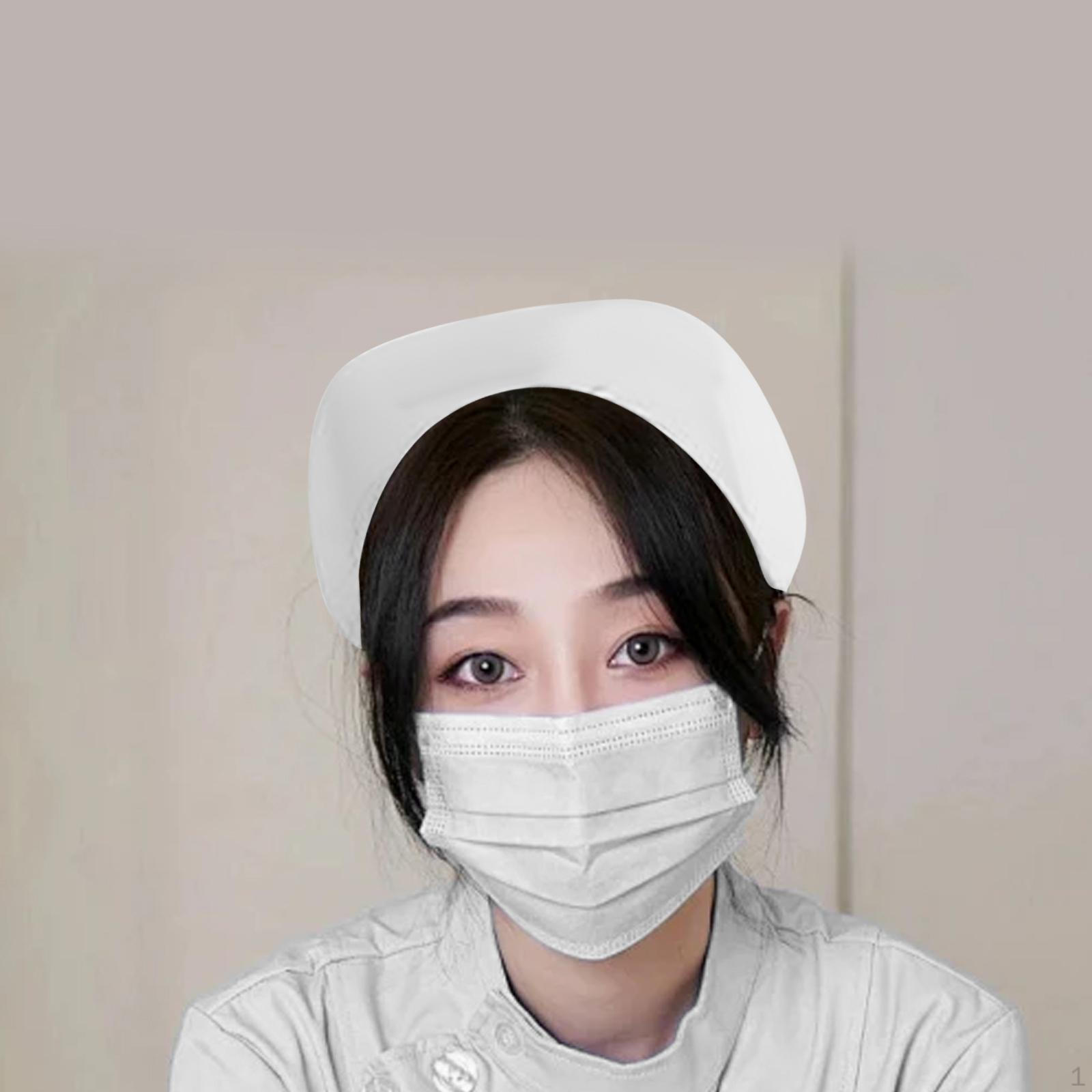 

Дышащая шапочка медсестры, товары для вечеринок, универсальная женская сценическая рабочая шапочка белый