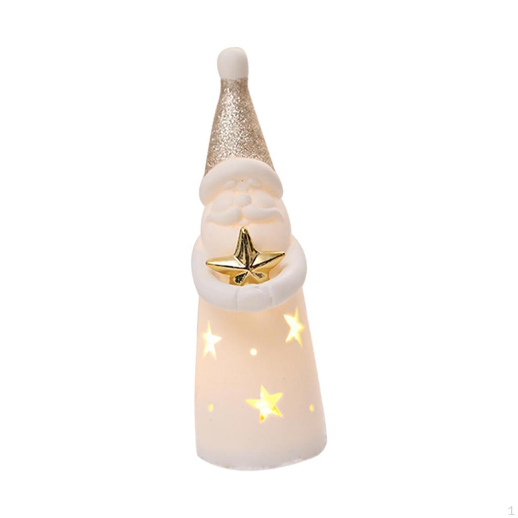 Ceramic Lighted Christmas Statue, Warm Light Table Decoration, Decorations
