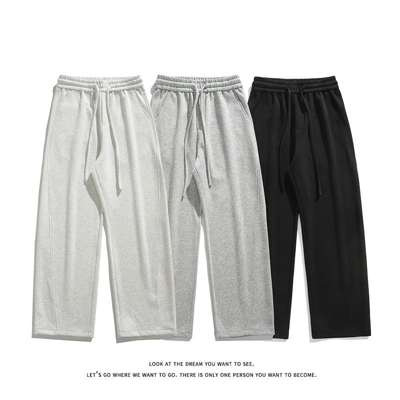 Men Plus Size Loose Straight Solid Casual Long Sports Sweatpants