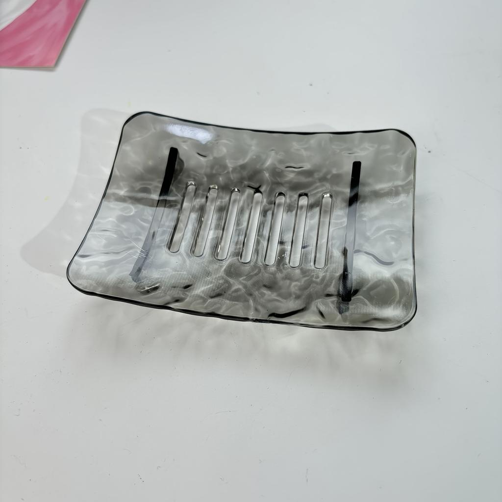 1PC Transparent Soap Box High-End Bathroom Glacier Patterned Soap Storage Rack For Household Use Soap Box