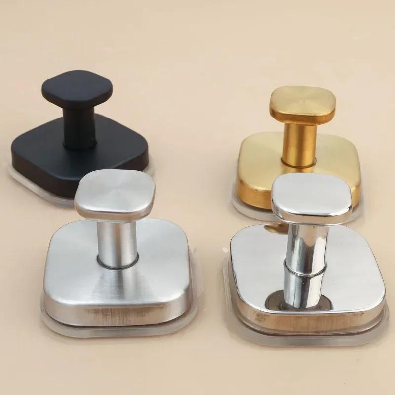 2Pcs Square Strong Suction Cup Hooks Stainless Steel Wall Hook No-Drill Towel Holders For Kitchen Bathroom Hanging Hangers