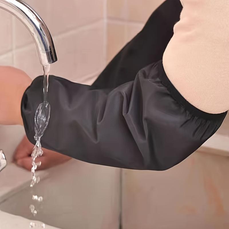 1 Pair of Extended Waterproof Sleeves, Oil-Resistant Black Arm Covers for Work & Life, Stain-Proof Protection