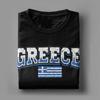 Greek Flag Greece Hellas Hellenic Men T Shirts Novelty Tees Short Sleeve Crewneck TShirts 100 Cotton Plus Size Tops