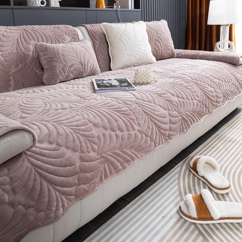 

Молочный Плюшевый Зимний Плюшевый Подушка для Дивана Новая Зимняя Утолщенная Подушка для Сиденья Особой Формы Простой Современный Полный Чехол Ткань 110*240cm