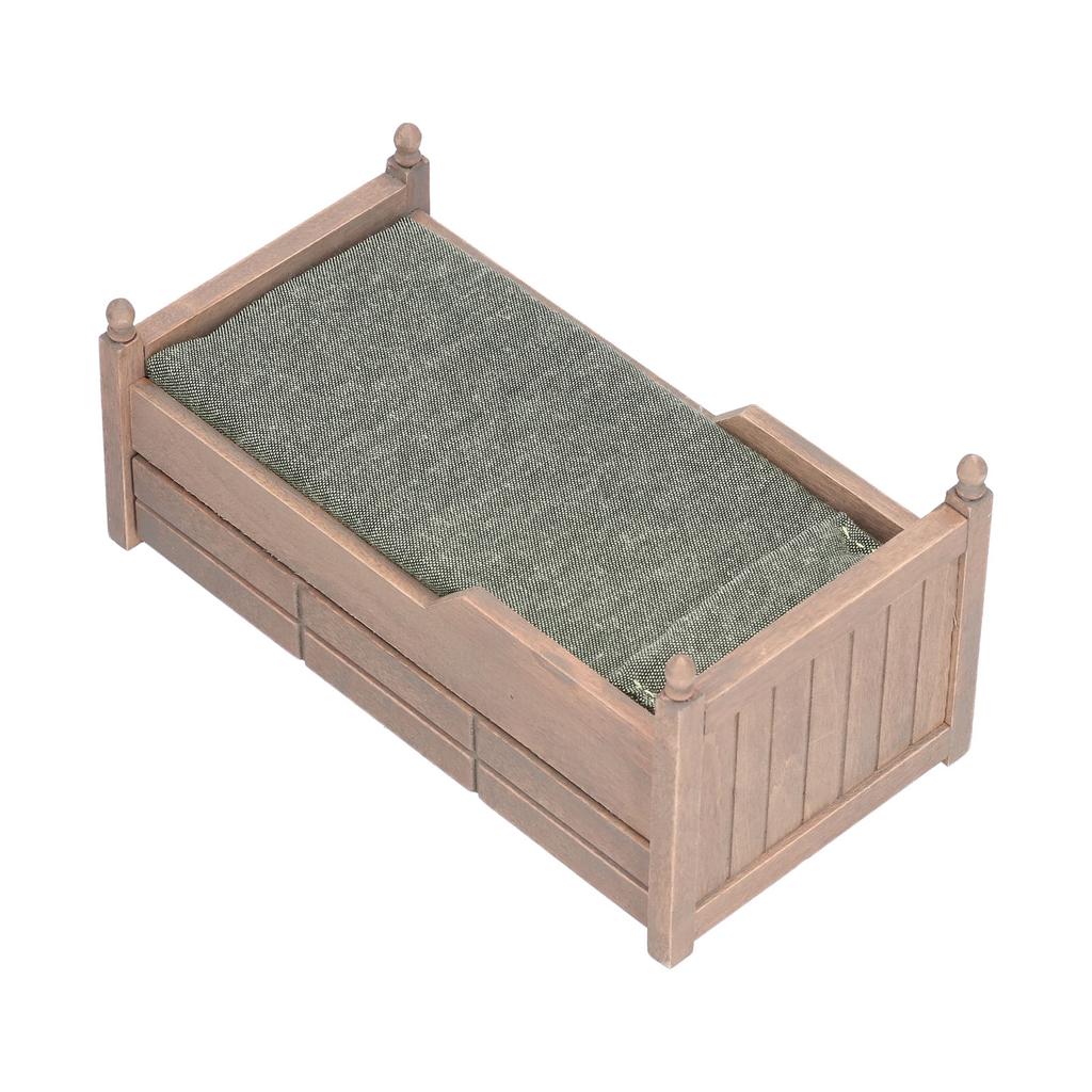1:12 Miniatur Puppenhaus Birke Bett Mini Möbel Puppenhaus DekorationszubehörBraun
