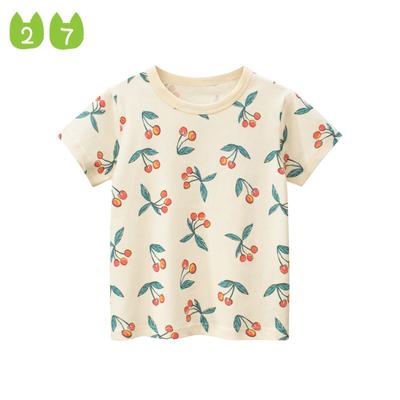 T-shirt manches courtes en coton pour enfants filles, vêtements de dessin animé pour bébés