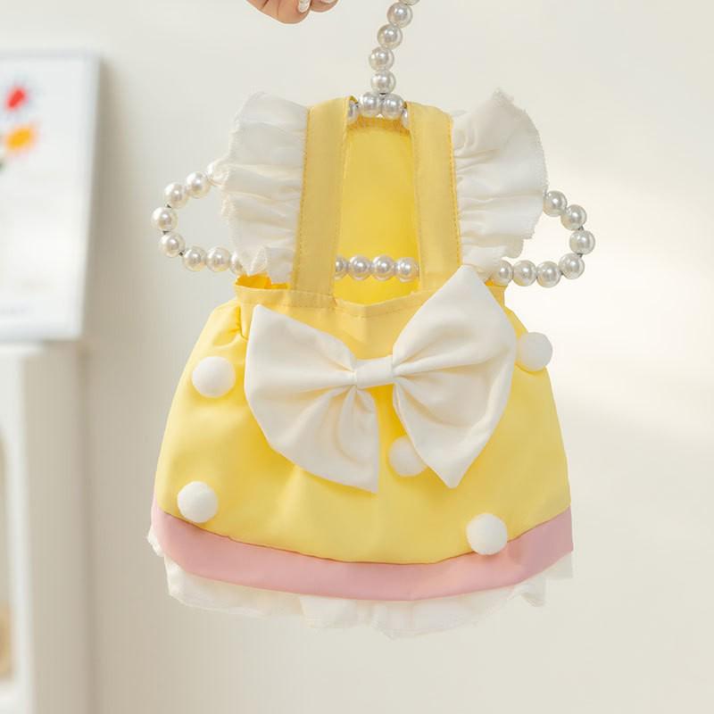 Teddy Pomeranian Prinsessstil Dungaree Klänning Set för Små Valpar (Små till medelstora raser)