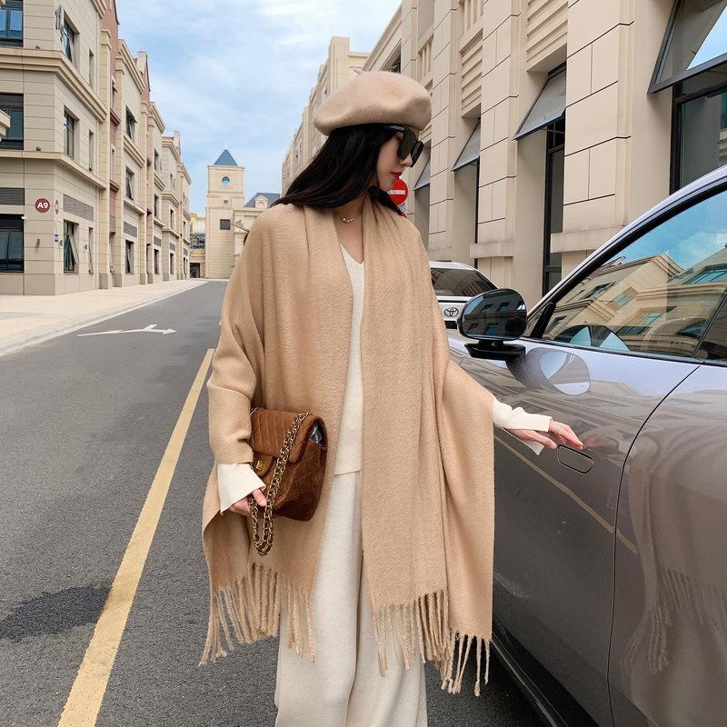 Mink hair scarf light luxury high-end imitation cashmere scarf women's winter Korean atmosphere men's shawl scarf autumn and winter