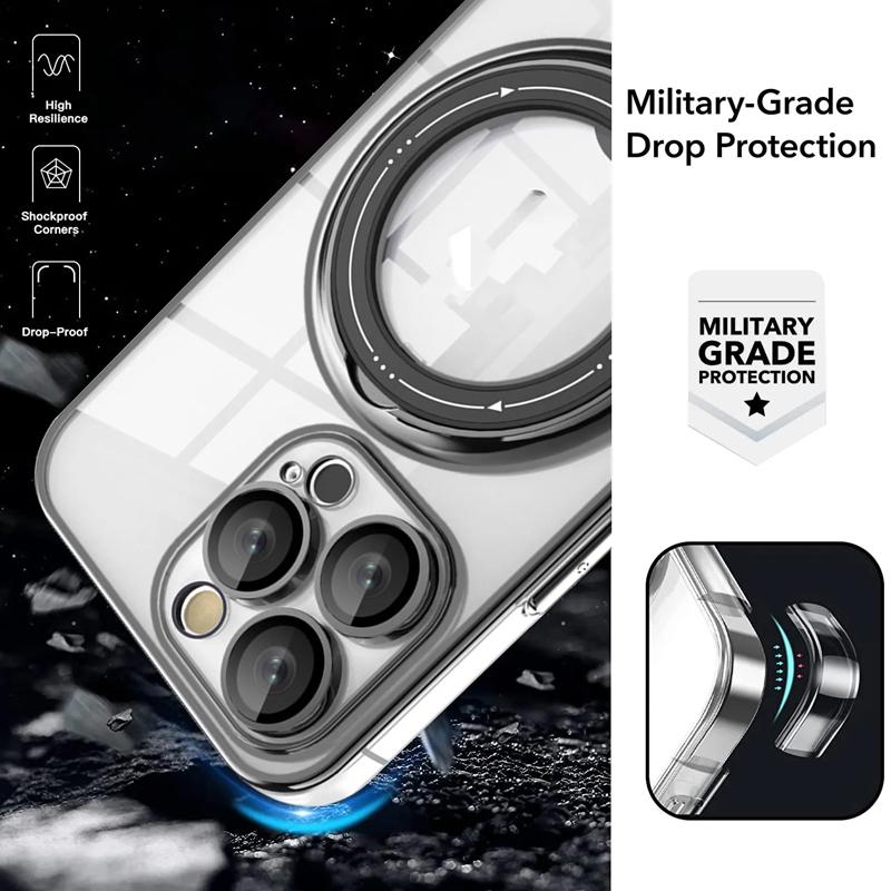 Plating Ring Transparent Soft Case For Samsung Galaxy A04S A54 S22 S23 Ultra Plus Xiaomi Redmi Note 12 iPhone 15 14 13 12 11 Pro Max For Magsafe Cover