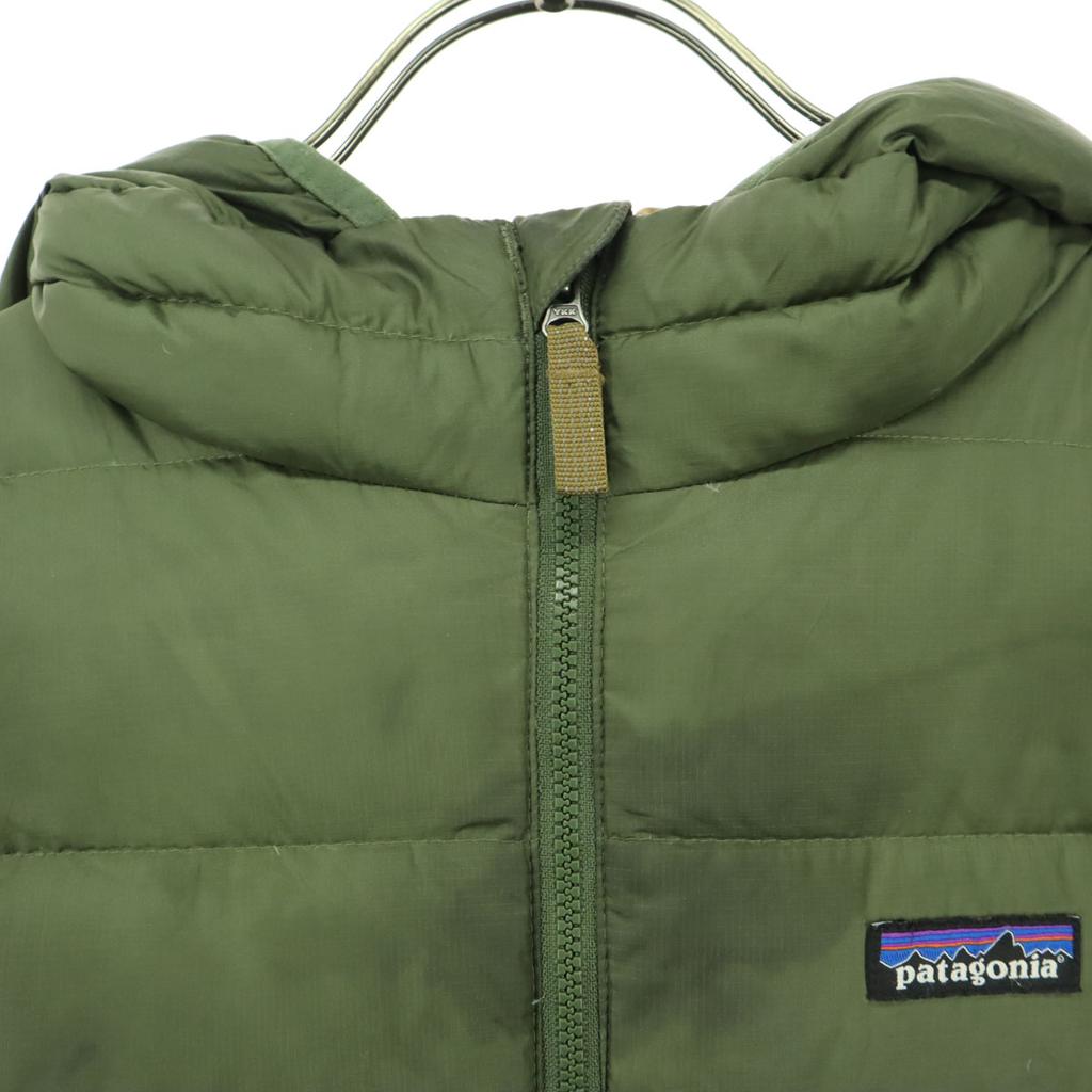 Patagonia STY68207FA18 Jednopunktowe logo Długi rękaw parka puchowa M zielona Dziecięca Używana