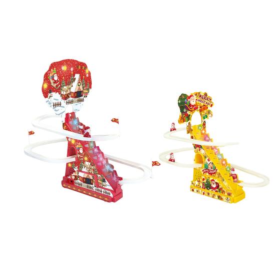 Giocattolo di Babbo Natale con pista da arrampicata a LED, musica, Babbo Natale elettrico, scala da arrampicata, montagne russe, giocattolo scorrevole, regalo per bambini piccoli, ragazzi e ragazze