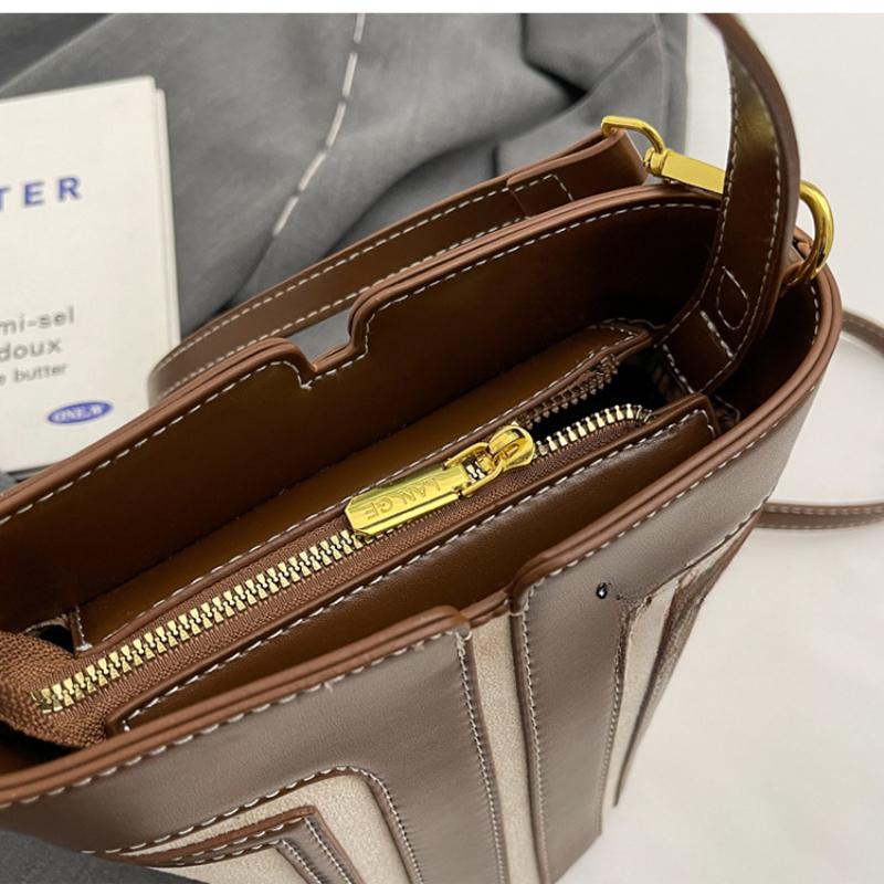 Autumn and Winter New Vintage Bucket Bag Niche Design Handbag Women's Versatile Commuter Large Crossbody Bags for Women