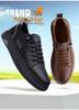 2025 Men's Trendy Height-Boosting White Casual Sneakers - Versatile, Breathable, Soft Sole, Sporty Leather Design