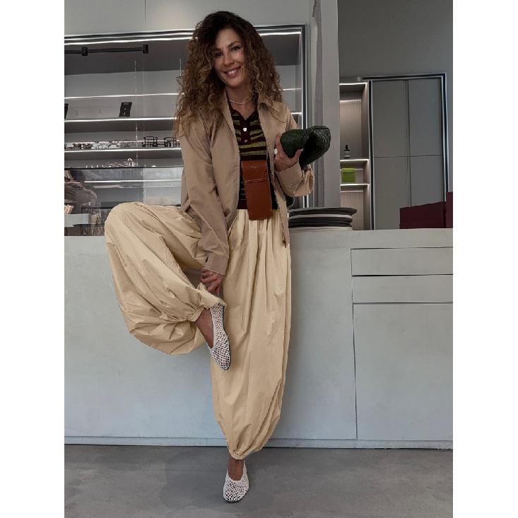 Modne Hip-Hopowe Casualowe Spodnie Haremki Wiosna i Lato Damskie Taniec Uliczny Osobiste Y2k Balonowe Bufiaste Sensoryczne Bawełniane Elastyczne Spodnie