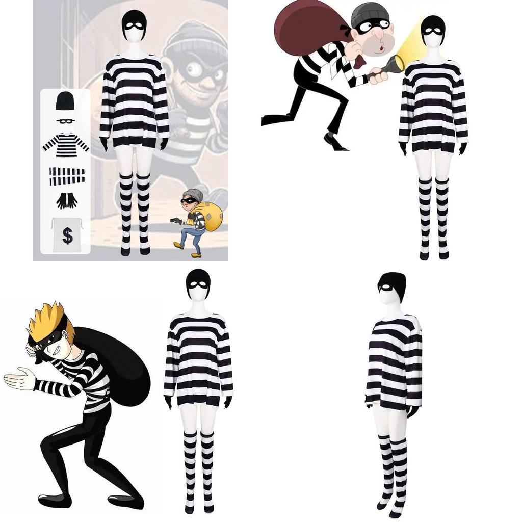 Fantasy Thief Cosplay Outfit Six-piece Set In Polyester For Role-playing Fun