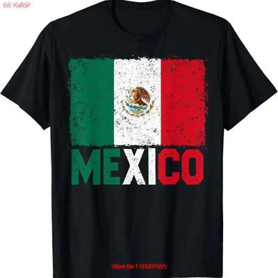 Vintage Mexico Flag Pride Design SweaT T Shirt Washed Stretched Streetwear Fashion Designer Clothes Slightly Vintage Washed