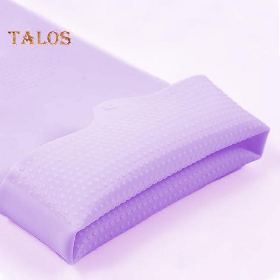 1 Pair Cleaning Gloves Anti-Scalding Reusable Silicone Dishwashing Gloves with Fine Bristles for Home