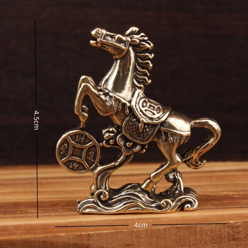 2026 Horse Year Brass Horse Decorative Ornament Horse Zodiac Little Pony Wealth Attracting Figurine Chinese New Year Gift