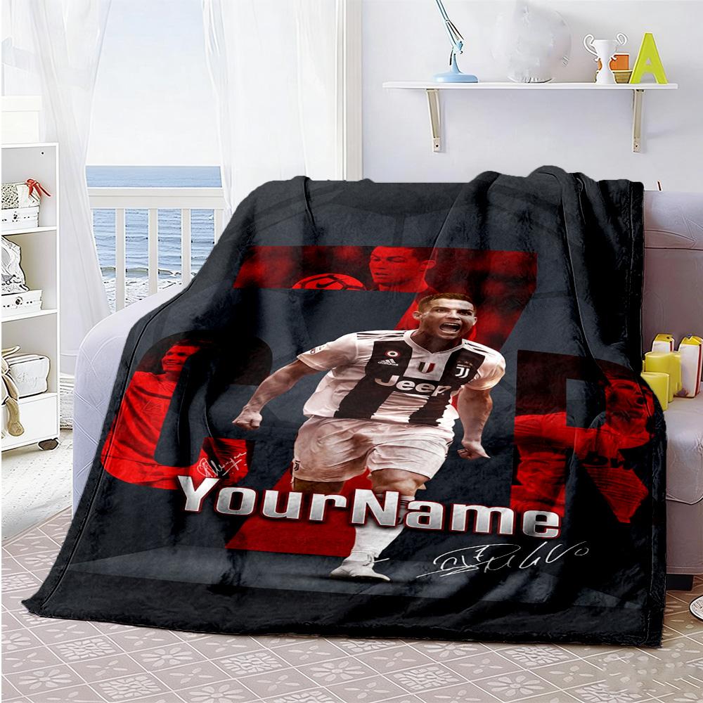 Juventus Customize Your Name Blanket Cozy Customizable Blanket Soft Warm Cozy for Nap Picnics Bed Seaside Four Seasons Universal