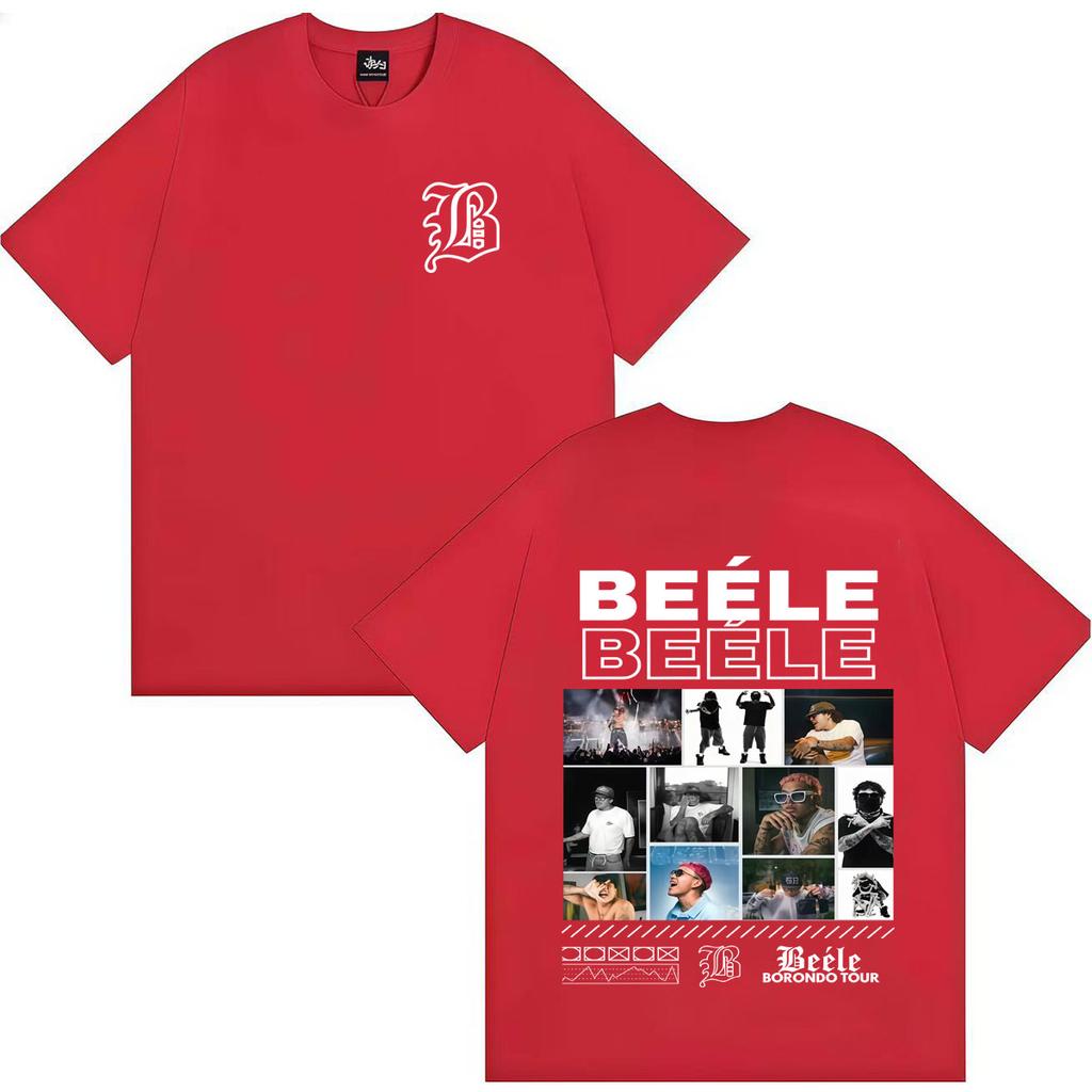 Rapper BEELE Borondo Tour 2026 Grafica Magliette Uomo Hip Hop Girocollo Comoda T-shirt Estiva Cotone Anni '90 Casual Manica Corta Abbigliamento