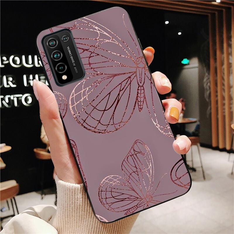 Rose Gold Diamond Love Heart Phone Case for Huawei Honor 50 10X Lite 20 7A 7C 8X 9X Pro 9A 8A 8S 9S 10i 20S 20lite 7X 10 Lite
