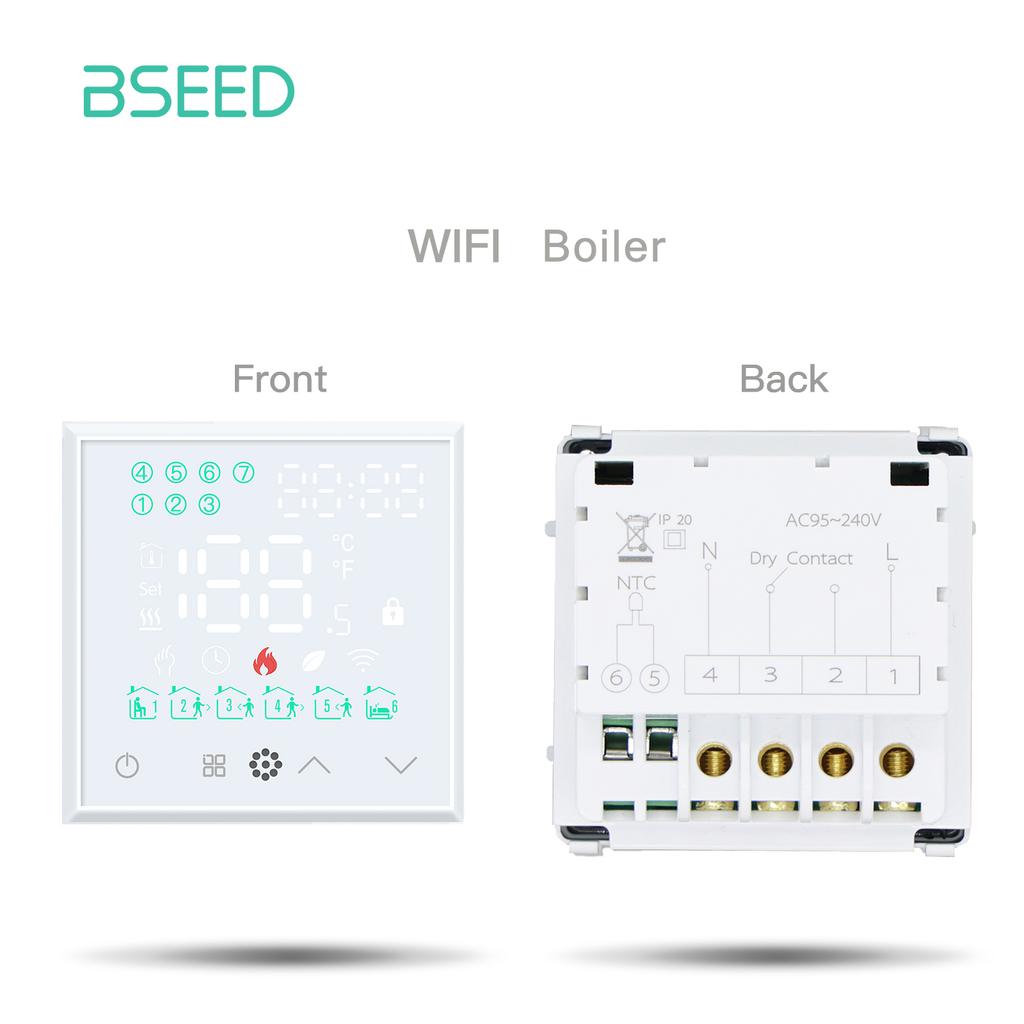 BSEED LED Touch Screen Electric Floor Heating Water Boiler Room Thermostat Module Part WIFI Alexa Temperature Controller APP