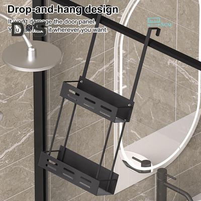Shower Caddy Hanging Storage Rack Strong Load-bearing Easy Assembly Double Layer Bathroom Organizer Basket