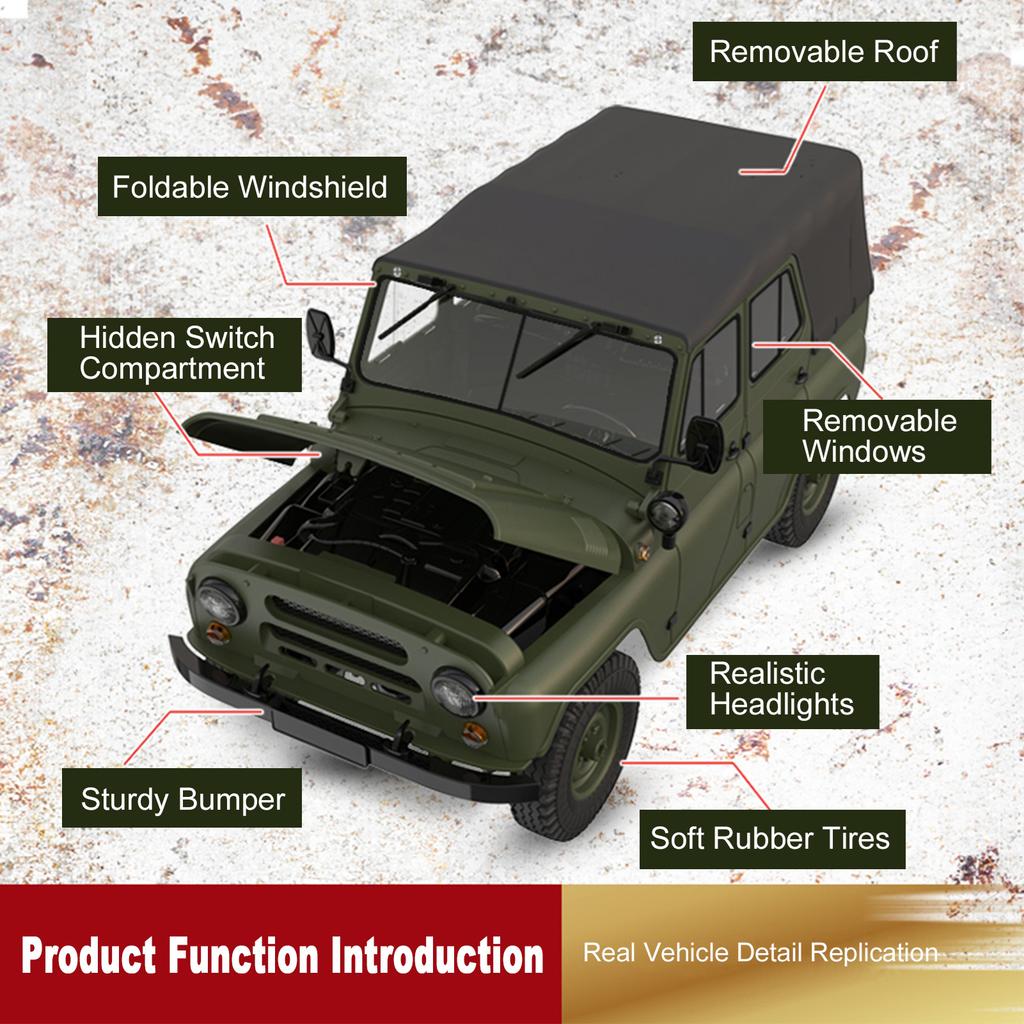2.4GHz RC Car, 4WD All Terrain Off Road Remote Control Vehicle, Rechargeable Remote Control Crawler Green