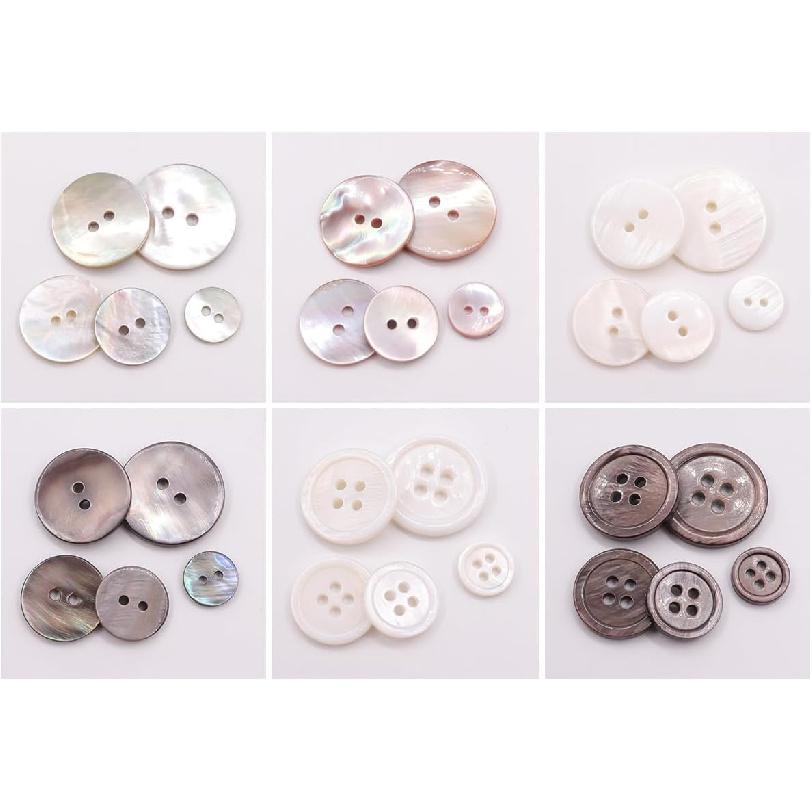 ECYC Ltd 10 Pcs 20mm Mother of Pearl Buttons - Round, Natural Shell, Pearlized for Sewing, Coats, Suits, Shirts, Jackets, DIY Crafts