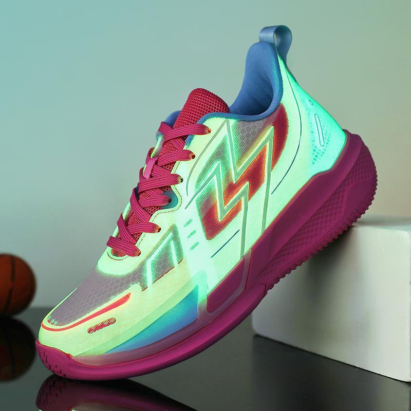 Foreign trade men's and women's shoes mesh basketball shoes spring and summer low-top fashion luminous tide training sports shoes