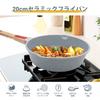 RANXINGST Frying Pan 20cm Compatible Ceramic Coating Removable Handle Oven Dishwasher Safe PFOA PFOS Free Blue IH/Gas Non-Stick & &