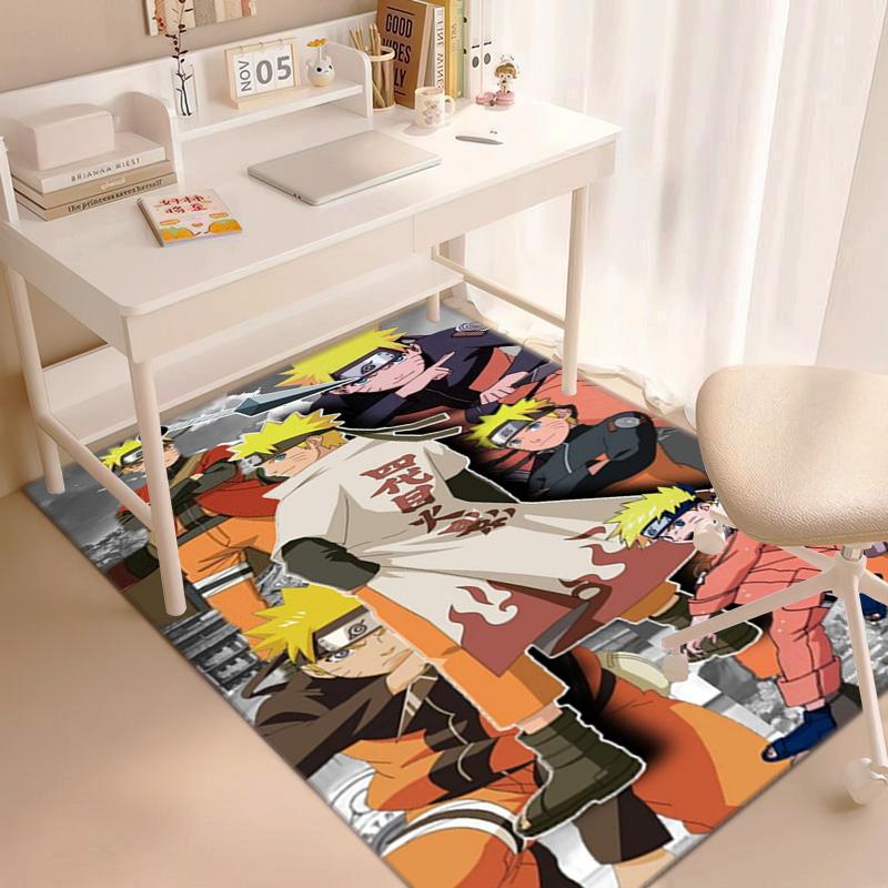 Japanese anime cartoon NARUTO's famous Uzumaki Naruto rug, soft decorative home furnishing, bedroom office chair pad, outdoor picnic carpet Y12