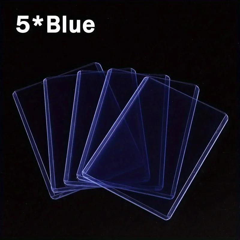 5Pcs Hard Plastic Trading Card Sleeves, Waterproof Sports Card Protectors,Standard Size Game Card Album Pages, Collectible Photo