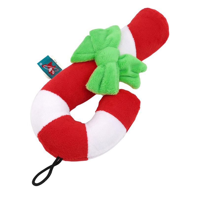 

Рождественская игрушка для питомца, собаки, конфета, форма костыля, жевательная, кусачая, тренировочный инструмент, прорезыватель, трость, чистка, интерактивная игрушка для собаки, устойчивая к укусам Christmas Candy Cane