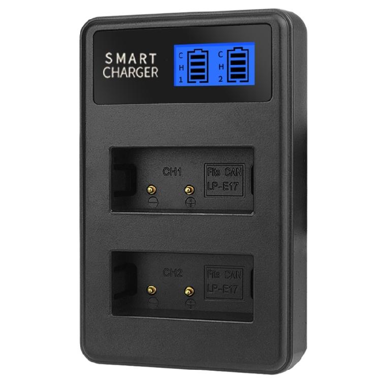 LP E17 LCD Screen Battery Charger, Dual Channel for  EOS Rebel T6i 750D