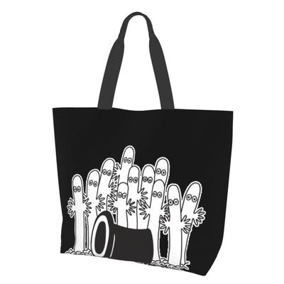 Hattifattener mönster kropp blöja shopping stor kapacitet tygkasse skola smink eko närbutik shopping hållbar 50 cm bred x 40 cm hög x 15 cm tjock