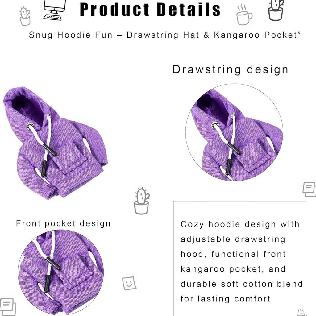 7 Inch Desk Geese Hoodies Outfit Tabletop Animal Costume Decor, Porch Outdoor Party Holiday Decoration Supplies