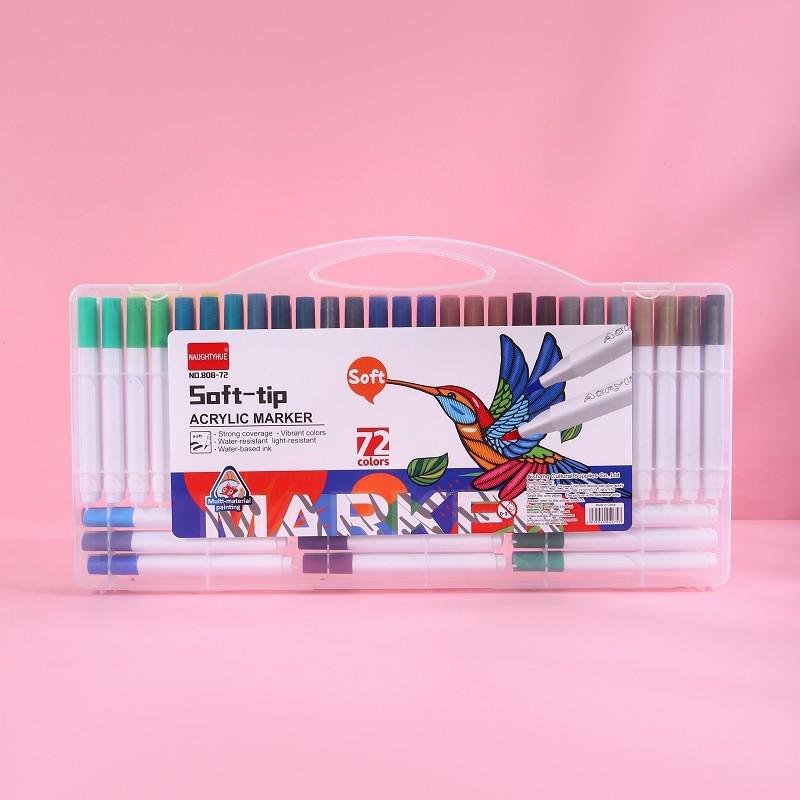Acrylic Markers: 12, 48, 60, 80 Water-Based Colors for Student Art, Anime, Hand-Painting, Coloring, and Doodling.